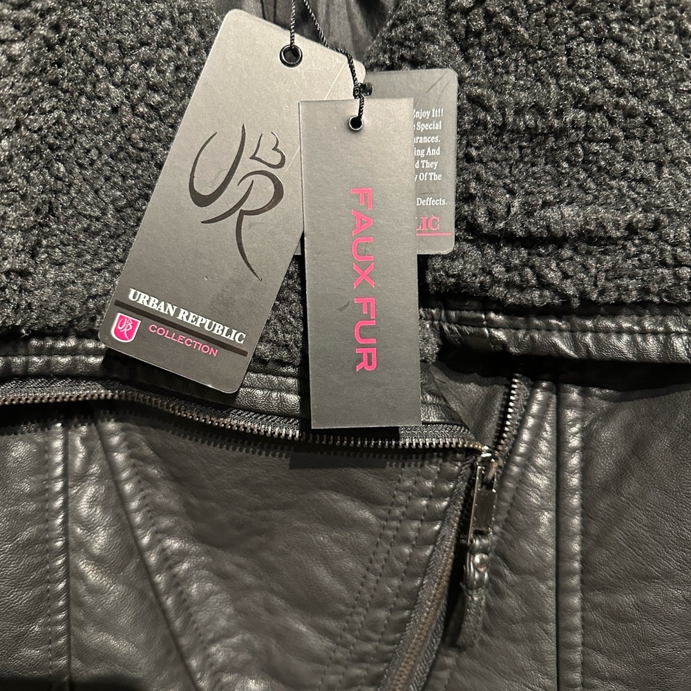 Urban Republic Black Shearling Jacket - Picture 6 of 10